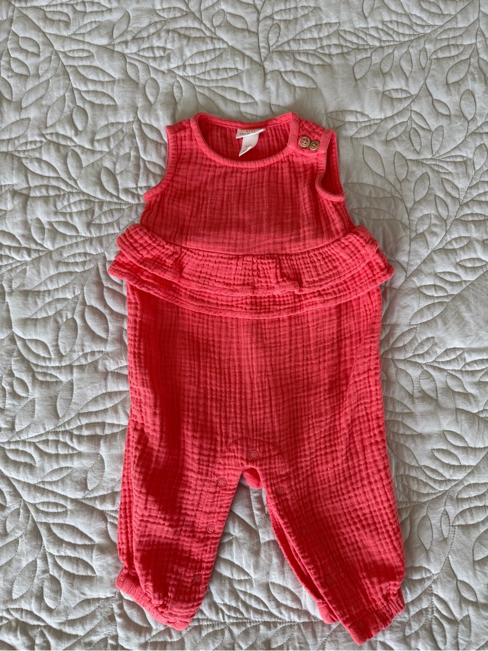 Cat & Jack Coral Pink Sleeveless Ruffle Romper